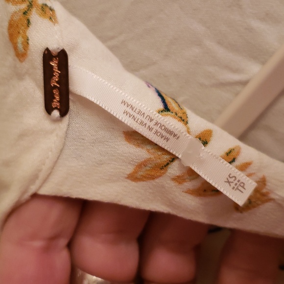 Free People Tate Floral Print Flowy Mini Dress Soft Flutter Sleeve NWT - Picture 12 of 14